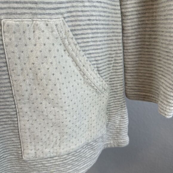 Cut Loose Womens Tunic Top Dress Size S Gray Cotton Knit Dot Stripe Pockets - Picture 3 of 7